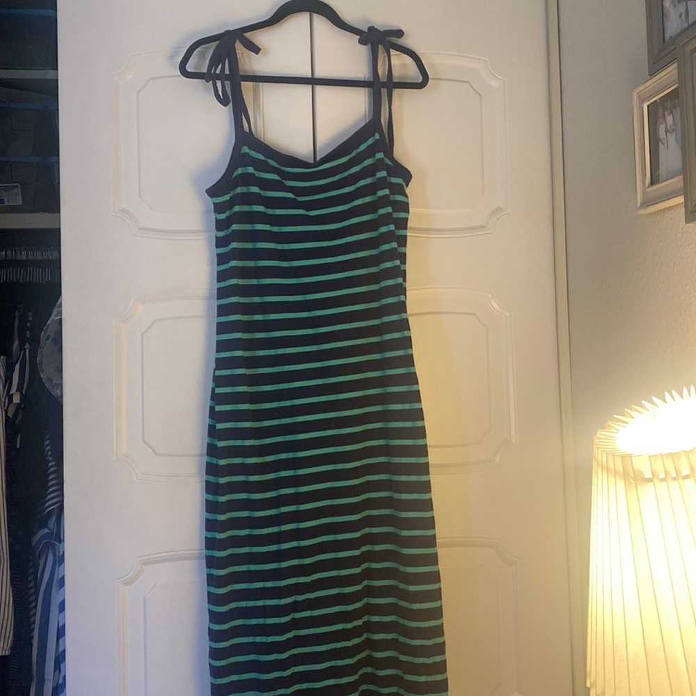 Cab striped net dress